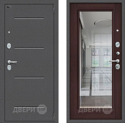 Входная металлическая Дверь Bravo Porta S-2 104/П61 с зеркалом венге в Домодедово