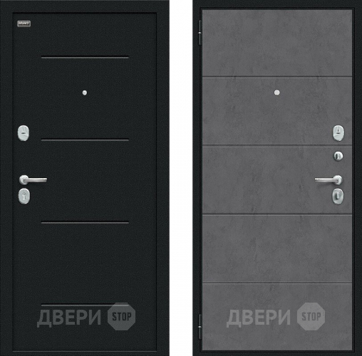 Входная металлическая Дверь внутреннего открывания Bravo Граффити-1 Инсайд Букле черное/Slate Art в Домодедово