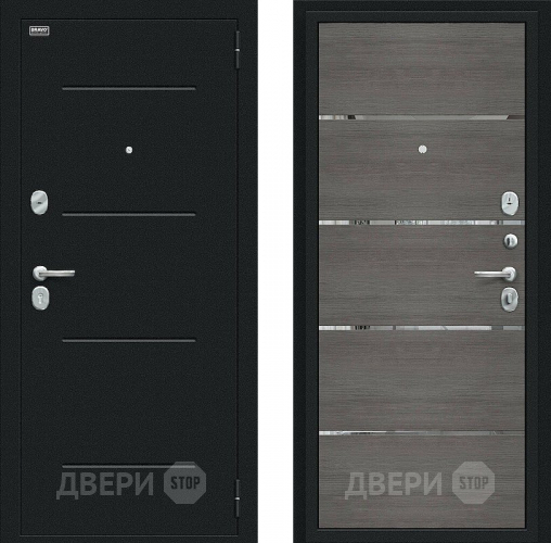 Дверь Bravo Лайн Букле черное/Grey Veralinga в Домодедово