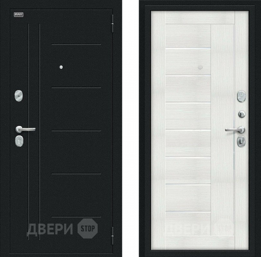 Дверь Bravo Проф Букле черное/Bianco Veralinga в Домодедово