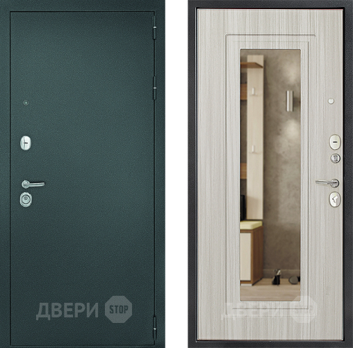 Входная металлическая Дверь Дверной Континент Рубикон Серебро Зеркало Сандал в Домодедово