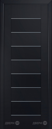Межкомнатная дверь ProfilDoors 45U черный-матовый частично остекленная (графит) в Домодедово