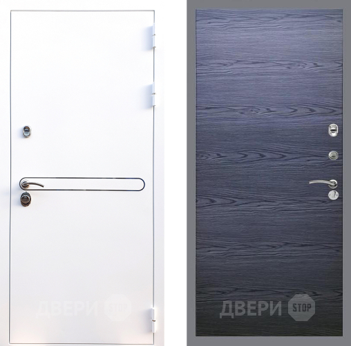 Входная металлическая Дверь Стоп Лайн Вайт Гладкая Дуб тангенальный черный в Домодедово