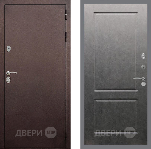 Дверь Стоп КЛАССИК Медь ФЛ-117 Штукатурка графит в Домодедово