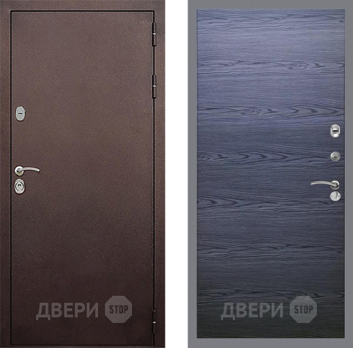 Входная металлическая Дверь Стоп КЛАССИК Медь Гладкая Дуб тангенальный черный в Домодедово