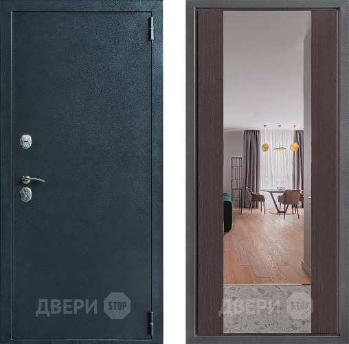 Входная металлическая Дверь Дверной континент ДК-70 Дизайн ФЛЗ-1 Зеркало Венге в Домодедово