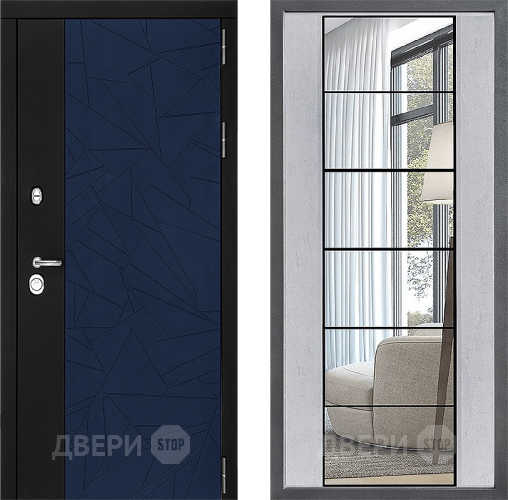 Дверь Дверной континент ДК-9 ФЛЗ-2 Зеркало Бетон светлый в Домодедово