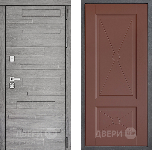 Входная металлическая Дверь Дверной континент ДК-10 ФЛ-617 Ясень шоколадный в Домодедово