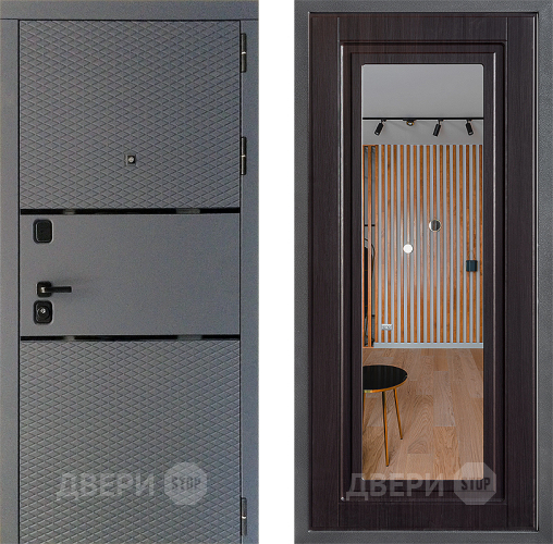 Входная металлическая Дверь Дверной континент Диамант Дизайн ФЛЗ Зеркало Венге в Домодедово
