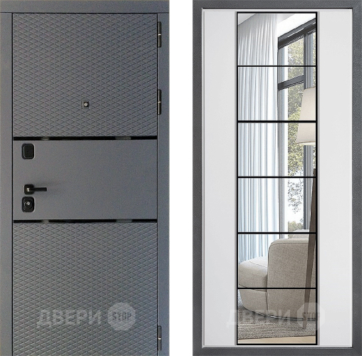 Дверь Дверной континент Диамант Дизайн ФЛЗ-2 Зеркало Белый софт в Домодедово