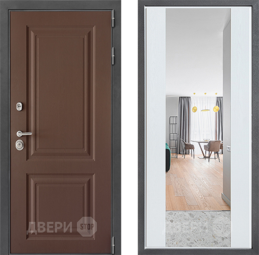 Дверь Дверной континент ДК-3/729 ФЛЗ-1 Зеркало Белое дерево в Домодедово