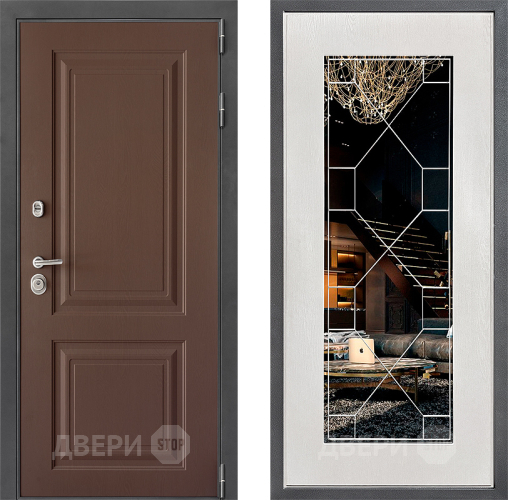 Дверь Дверной континент ДК-3/729 ФЛ-Тиффани Зеркало Белое дерево в Домодедово