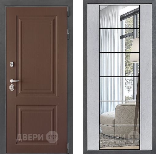 Дверь Дверной континент ДК-3/729 ФЛЗ-2 Зеркало Бетон светлый в Домодедово