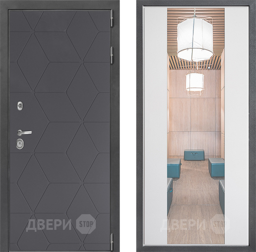 Дверь Дверной континент ДК-3/744 ФЛЗ-1 Зеркало Белый софт в Домодедово
