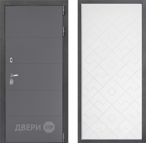 Входная металлическая Дверь Дверной континент ДК-3/649 ФЛ-Тиффани Белый софт в Домодедово