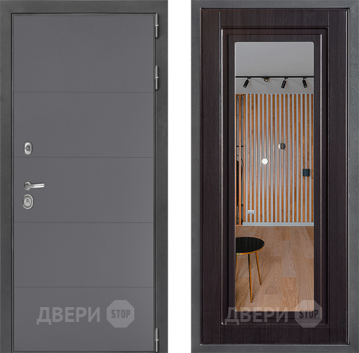 Входная металлическая Дверь Дверной континент ДК-3/649 ФЛЗ Зеркало Венге в Домодедово