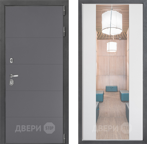Дверь Дверной континент ДК-3/649 ФЛЗ-1 Зеркало Белый софт в Домодедово