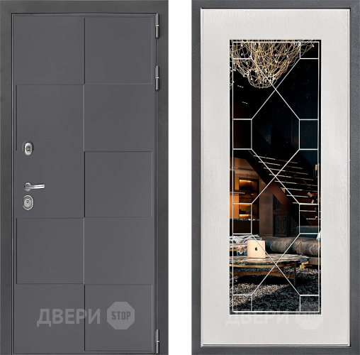 Дверь Дверной континент ДК-3/606 ФЛ-Тиффани Зеркало Белое дерево в Домодедово