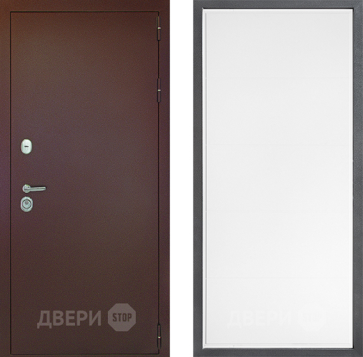 Входная металлическая Дверь Дверной континент Рубикон Медь Дизайн ФЛ-649 Белый софт в Домодедово