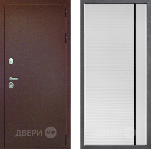 Входная металлическая Дверь Дверной континент Рубикон Медь Дизайн ФЛ-757 Черное Стекло Софт милк в Домодедово