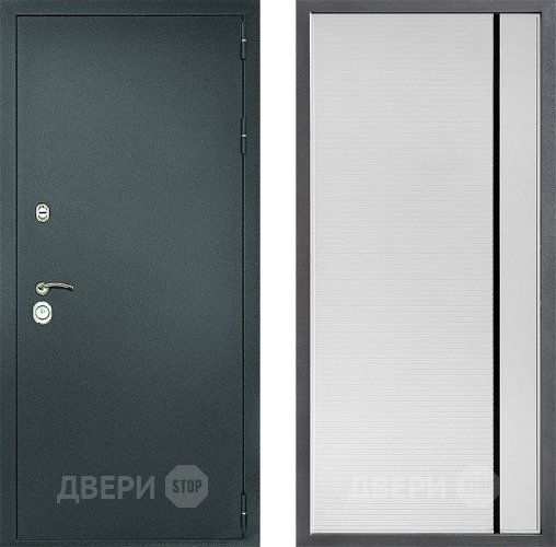 Входная металлическая Дверь Дверной континент Рубикон Серебро Дизайн ФЛ-757 Черное Стекло Софт милк в Домодедово