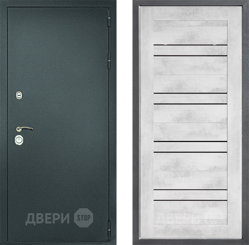 Дверь Дверной континент Рубикон Серебро Дизайн ФЛ-49 Бетон снежный в Домодедово