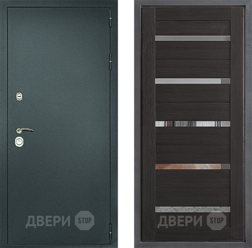 Входная металлическая Дверь Дверной континент Рубикон Серебро Дизайн ФЛ-47 Венге в Домодедово