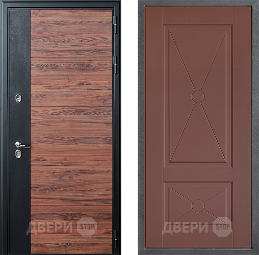 Входная металлическая Дверь Дверной континент ДК-15 Красное Дерево ТЕРМО ФЛ-617 Ясень шоколадный в Домодедово