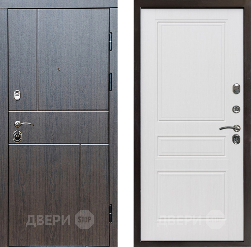 Входная металлическая Дверь Престиж Горизонт Венге Классика Белое дерево в Домодедово