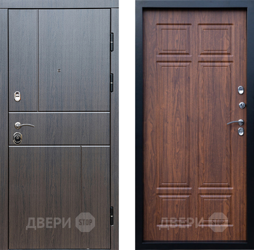 Входная металлическая Дверь Престиж Горизонт Венге Премиум Орех темный в Домодедово