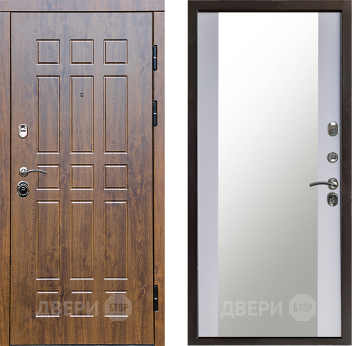 Входная металлическая Дверь Престиж Стандарт Зеркало Белый софт в Домодедово