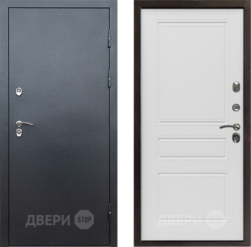 Входная металлическая Дверь Престиж TERMO с терморазрывом Снегирь Серебро Классика Лиственница белая в Домодедово