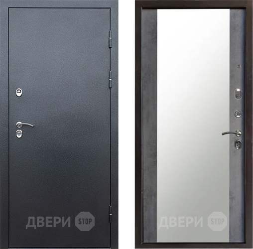 Дверь Престиж TERMO с терморазрывом Снегирь Серебро Зеркало Бетон темный в Домодедово