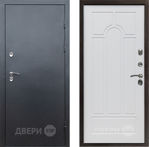 Входная металлическая Дверь Престиж TERMO с терморазрывом Снегирь Серебро Арка Белое дерево в Домодедово