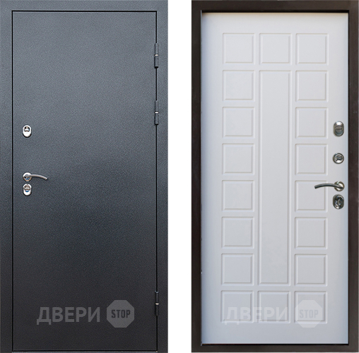 Входная металлическая Дверь Престиж TERMO с терморазрывом Снегирь Серебро Престиж Белое дерево в Домодедово