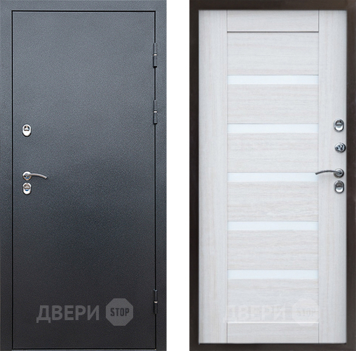Входная металлическая Дверь Престиж TERMO с терморазрывом Снегирь Серебро Царга Лиственница белая в Домодедово
