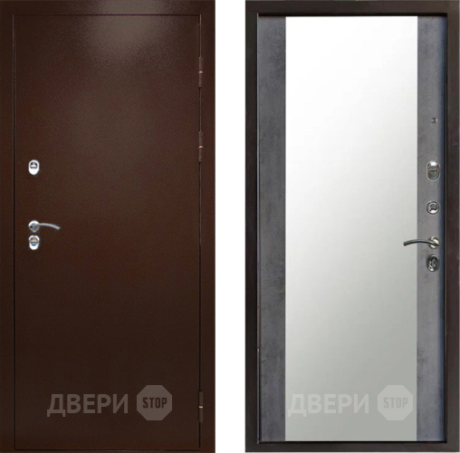 Входная металлическая Дверь Престиж TERMO с терморазрывом Снегирь Медь Зеркало Бетон темный в Домодедово