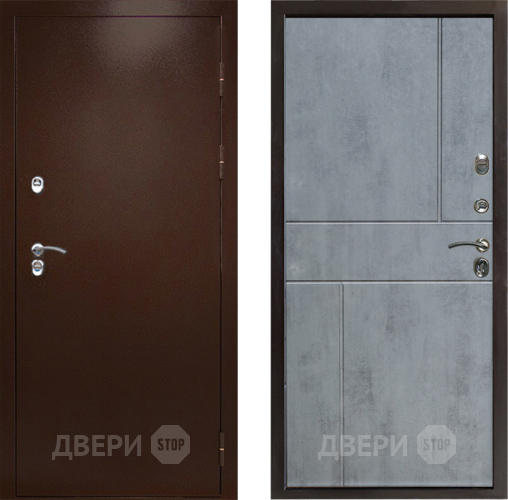 Дверь Престиж TERMO с терморазрывом Снегирь Медь Горизонт Бетон темный в Домодедово