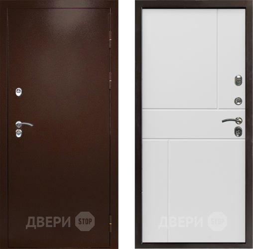 Входная металлическая Дверь Престиж TERMO с терморазрывом Снегирь Медь Горизонт Бетон белый в Домодедово