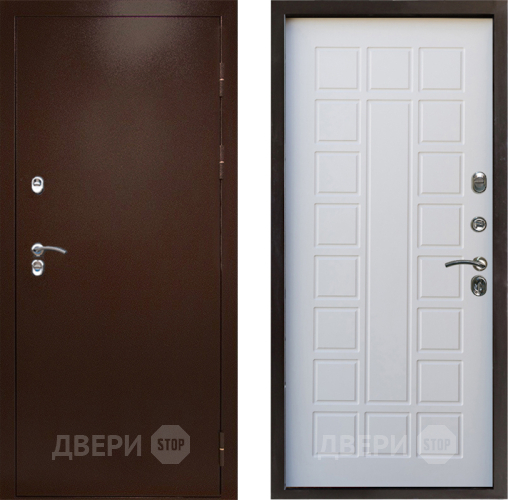 Входная металлическая Дверь Престиж TERMO с терморазрывом Снегирь Медь Престиж Белое дерево в Домодедово