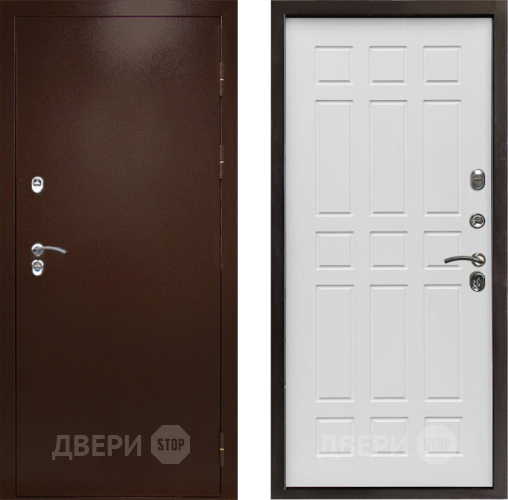 Входная металлическая Дверь Престиж TERMO с терморазрывом Снегирь Медь Спарта Белое дерево в Домодедово