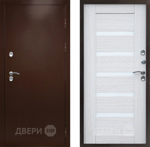 Входная металлическая Дверь Престиж TERMO с терморазрывом Снегирь Медь Царга Лиственница белая в Домодедово