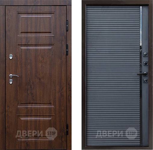 Входная металлическая Дверь Престиж TERMO с терморазрывом Премиум Орех Porte Черный кварц в Домодедово