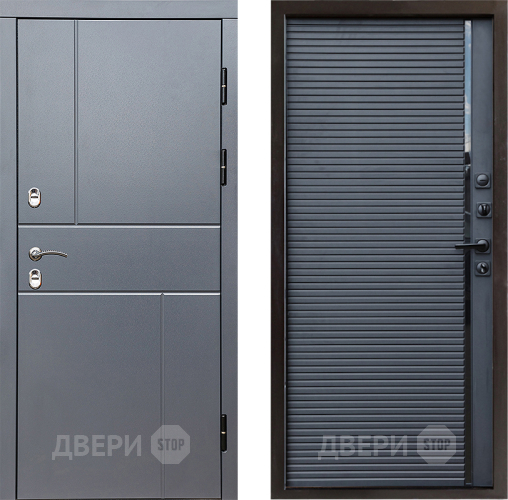 Входная металлическая Дверь Престиж TERMO с терморазрывом Горизонт Грэй Porte Черный кварц в Домодедово