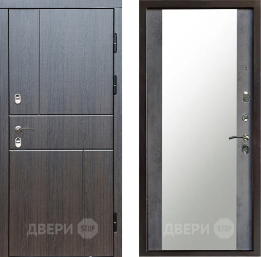 Входная металлическая Дверь Престиж TERMO с терморазрывом Горизонт Венге Зеркало Бетон темный в Домодедово