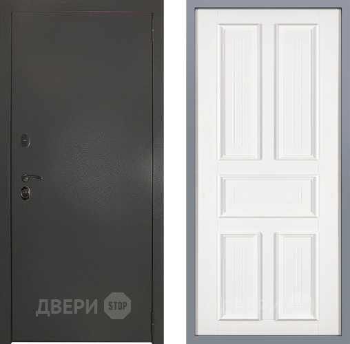 Дверь Заводские двери Эталон 3к антик серебро Уругвай Белый софт в Домодедово