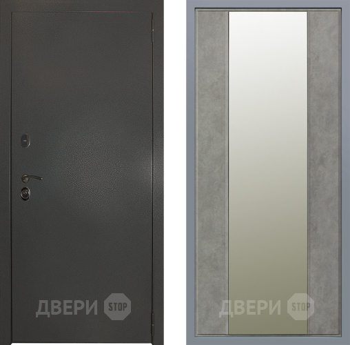Дверь Заводские двери Эталон 3к антик серебро Зеркало Макси Бетон темный в Домодедово