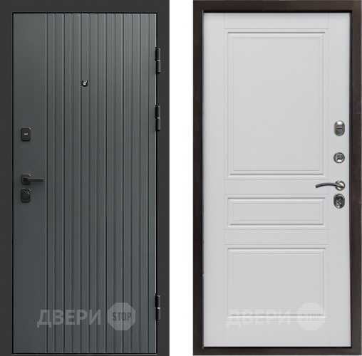 Входная металлическая Дверь Престиж Tvist Grey Классика Белый матовый в Домодедово