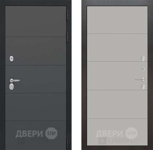 Входная металлическая Дверь Лабиринт (LABIRINT) Art 13 Грей софт в Домодедово