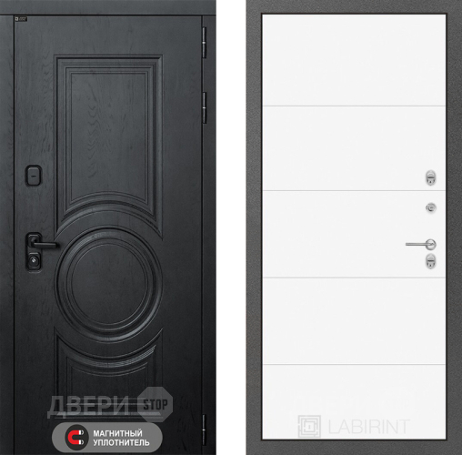 Входная металлическая Дверь Лабиринт (LABIRINT) Гранд 13 Белый софт в Домодедово
